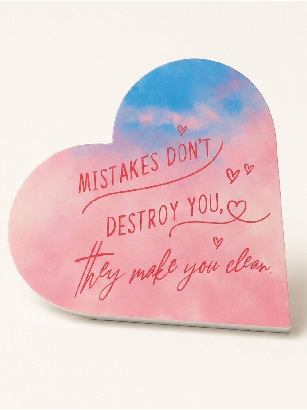 Heart-Shaped Inspirational Quote Decorative Plaque